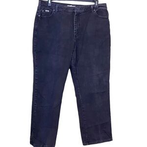 Lee Relaxed Straight Leg Black Jeans Size 18 Short